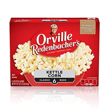 Orville Redenbacher’s Microwave Popcorn, Kettle Corn, 3g Fiber Per Serving, 3.3 oz., 6-Count