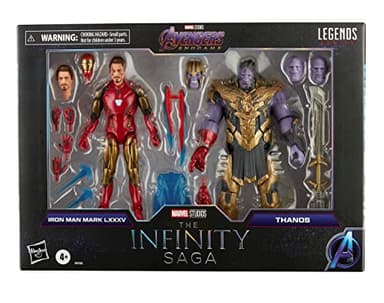 Hasbro Marvel Legends Series 6-inch Scale Action Figure 2-Pack Toy Iron Man Mark 85 vs. Thanos, Infinity Saga Character, Premium Design, 2 Figures and 8 Accessories