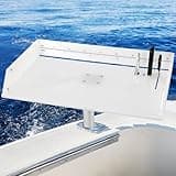 POWLAB Marine Boat Cutting Board with Rod Holder, 20" Bait Table/Fillet Station, Knife Slot, Plier Storage, Fish Scale, UV Stabilized PP