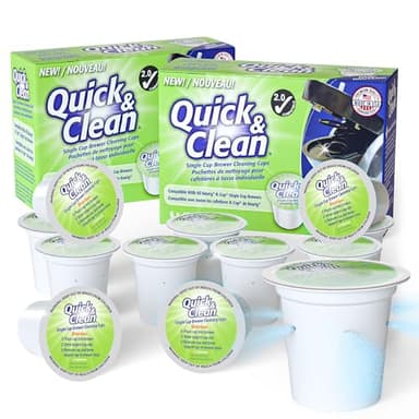 Quick & Clean [12-Pack] Keurig Cleaning Pods - K Cup Cleaner Pod For Keurig - 2.0 Coffee Machine Compatible, Removes Stains, Non-Toxic and Eco-Friendly