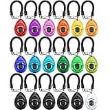 Frienda 18 Pieces Dog Training Clicker, Pet Behavioral Training Clickers with Wrist Strap for Dogs Cats Puppy Birds Horses(Multicolor)