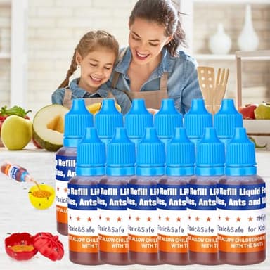 Pestvanish Fruit Fly Trap Refill Liquid, Effective Gnat Killer&Fruit Fly Catcher Bait Refill, Long-Lasting Fruit Scented Ants Attractant for Kitchen Bathroom Living Room Use, Safe Near Food (12 Pack)