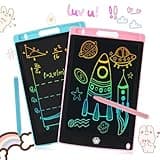 2 Pack LCD Writing Tablet, Electronic Drawing Writing Board, Erasable Drawing Doodle Board, Doodle Pad Toys for Kids Adults Learning & Education, 8.5IN(Blue+Pink)