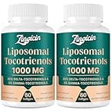 Zingicin Vitamin E Tocotrienols - Liposomal Tocotrienols Supplement 1000mg, Highly Absorbable Delta Tocotrienol and Gamma Tocotrienol for Bone Health, and Antioxidant Support, 120 Softgels