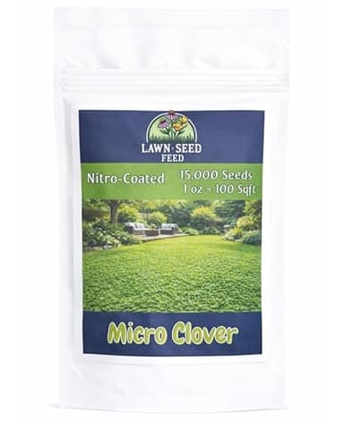 Micro Clover - (1oz) Nitro-Coated, 15,000 Total Seed - Covers Up to 100 Sqft! Transform Your Lawn with Seeds That are Eco-Friendly, Low Maintenance, and Drought-Tolerant.