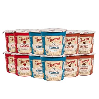 Bob's Red Mill Oatmeal Cup Variety Pack (Classic, Maple, Apple), 1 cup (Pack of 12) - Non GMO, Whole Grain, Kosher