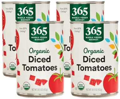 365 By Whole Foods Market, Organic Diced Tomatoes, 14.5 Ounce (Pack of 4)