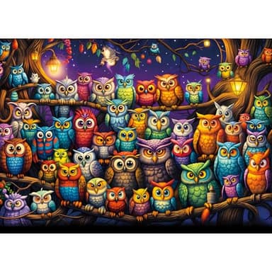 TangComplete - Owl Family Puzzles for Adults 1000 Pieces, Jigsaw Puzzles for Adults 1000 Piece, Challenging Game Toys, Impossible Puzzle, Family Decoration Puzzle