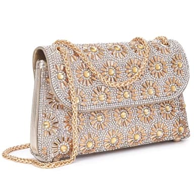 BBTT.ful Shoulder Bags Crossbody Bag Purses Handbags Crystals Rhinestone Evening Bag for Women Clutch Purse with Chain (champagne)