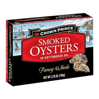 Crown Prince Smoked Oysters in Cottonseed Oil, 3.75 Ounce (Pack of 18)