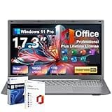 2025 Laptop 17 17.3 Inch HD+ for Students and Business, 16GB DDR5 RAM, 1TB SSD, Intel 4-Core N100(Beat to i3-1115G4, Up to 3.4GHz), Backlit Keyboard, Fingerprint, Type-C, MS Office, Windows 11 Pro
