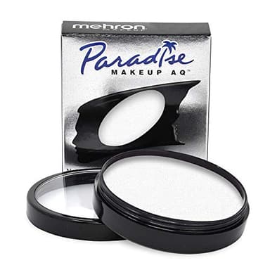Mehron Makeup Paradise Makeup AQ Pro Size | Stage & Screen Performance, Face & Body Painting, Beauty, Cosplay, and Halloween | Water Activated Face Paint, Body Paint 1.4 oz (40 g) – White