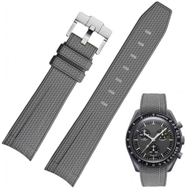Nizonlaie Watch Bands for Moonswatch Watch, 20mm Watch Strap Curved End Weave Style Premium Silicone Rubber Replacement Strap Women Men,for Omega Swatch Moonswatch Speedmaster