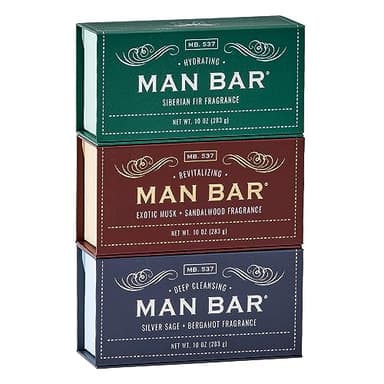 San Francisco Soap Co Man Bar 3-Piece Gift Set - No Harmful Chemicals - Good for all Skin Types - Made in the USA