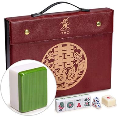 Yellow Mountain Imports Chinese Mahjong Set – Rouge Heritage – 146 Medium Tiles, Professional Set for Chinese-Style Play [中式麻將 專業套裝]