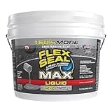 Flex Seal Liquid MAX, 2.5 Gallon, Gray, Liquid Rubber Coating Sealant, Waterproof, Flexible, Breathable, and UV Resistant, Roof Repair, Basements, RV, Campers, Trailers, Marine, EPDM, Masonry