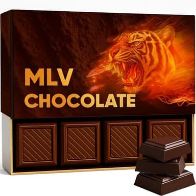 MLV Chocolate, Dark Chocolate for Adults, with Cocoa, Maca Powder, Melting-in-Mouth Rich Flavor, Natural Boost Mood, Relieve Stress, Enhance Social Attraction & Confidence, Non GMO, Gluten Free, 8 Bars