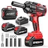 Avhrit Cordless Impact Wrench, 1500Nm/1106Ft-lbs Electric Impact Gun 1/2 Inch with 2x4.0Ah Batteries, High Torque Impact Driver for Car/Truck RV/Mower