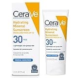 CeraVe 100% Mineral Sunscreen SPF 30, Face sunscreen With Zinc Oxide & Titanium Dioxide, Hyaluronic Acid + Niacinamide + Ceramides, Oil Free, Travel Size 2.5 oz