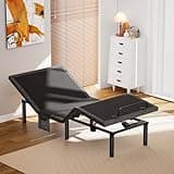 AMADA HOMEFURNISHING Adjustable Bed Frame, Twin XL Adjustable Bed Base with 4 USB Ports & Under-Bed Night Light, Head & Foot Incline, Electric Bed Frame with 4 Height Options, MSABB01B-TXL