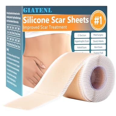 Silicone Scar Sheets, Silicone Scar Tape, Reusable Scar Silicone Strips for Scar Removal Treatment, Soft Silicone Scar Sheets for Surgical Scars, Keloid, C-Section, Burn et(1.6” x 59” Roll-1.5M)