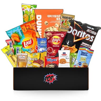 Pop Snax International Mystery Snack Box "The Plot Twist – 16 Global Treats from Japan, Asia & Beyond | The Plot Twist Curated Snack Gift Box with Chips, Candy & Cookies | Fun Snack Care Package (16 Count)