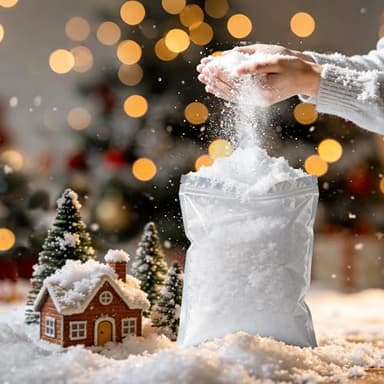 Cyanlxora Fake Snow for Christmas Village, 12oz Instant Snow Powder Makes 5 Gallons Fake Artificial Snow Powder Decor, DIY Crafts, Holiday & Winter Xmas Decorations