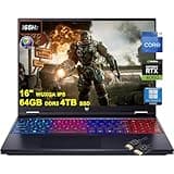 Acer Predator Helios Neo 16 Gaming Laptop | 16" WUXGA IPS 165Hz (100% sRGB) | Intel 24-Core i9-14900HX | 64GB DDR5 4TB SSD | GeForce RTX 4060 8GB | RGB Backlit Killer AX1675i Win11Pro w/DLCA Accessory
