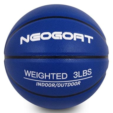 NEOGOAT 3LBS 29.5" Weighted Basketball Size 7 Heavy Basketball Training Equipment for in& Outdoor Improving Handling Dribbling, Passing&Rebounding Skills Weighted Training(Deflated)
