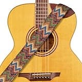 Amumu Chevron Guitar Strap MultiColor for Acoustic Guitar Electric Guitar and Bass Guitar includes Strap Blocks and Headstock Tie