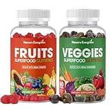 Fruits and Veggies Superfood Gummies Supplement - Fruits and Vegetables Gummy - Nature Vitamins Nutritional Balance, Vegan, Non-GMO, Gluten-Free - (Total 120 Gummies - Pack of 2) Made in USA