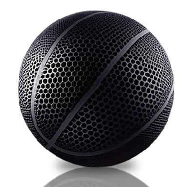 EXQUILEG 3D Printed Airless Basketball - No Pump Needed, Ultra-Quiet & High Bounce - Official Size 7 for Indoor & Outdoor Use (Black)