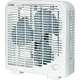 EZ-CHILL 9" Electric Portable 2-Speed, Quiet Box Fan, Ideal for Home, Bedroom, Dorm, & Office, BP-9B
