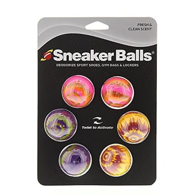 Sneaker Balls Odor-Fighting Shoe Fresheners, Eliminates Unpleasant Smells, Perfect For Sneakers, Gym Bags, Gear Bags, Drawers, Lockers, And More!, Radial Tie Dye, 6 Pack