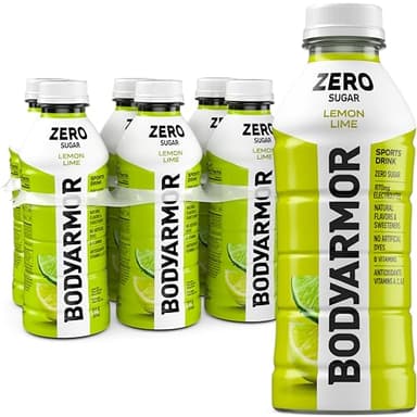BODYARMOR ZERO Sugar Lemon Lime Electrolyte Drink, Natural Flavors, 20 Fl Oz Bottles (6 Pack), B Vitamins & Antioxidants Sugar Free Hydration