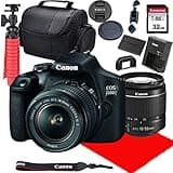 Canon EOS 2000D / Rebel T7 DSLR Camera w/ 18-55mm F/3.5-5.6 is II Lens + 32GB SD Card + More (Renewed)