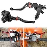 JAVIK Updated Universal Bike 7/8" 22mm Handlebar Brake Master Cylinder Clutch Lever Set Compatible with Motorcycle Honda Kawasaki Suzuki Yamaha - Black (Including Left & Right)