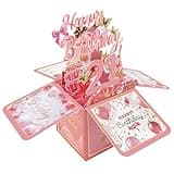 WinSmile 21st Birthday Card for Her, Birthday Decorations for Daughter, Birthday Gift Box for 21 Year Old, Funny Birthday 3D Cards for Granddaughter