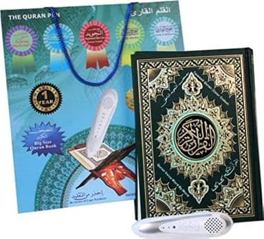 Digital Quran Pen Reader with Extra Large colour coded Tajweed Quran. Includes 4 extra Books