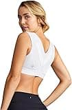 Tommie Copper Shoulder Support Bra, Posture Corrector Bra for Women, Bra with Back Support, Posture Bra and Compression Bra for Women, Back and Shoulder Support Bra, White M