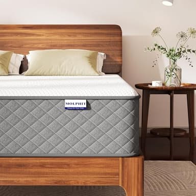 MOLPHIT 12 Inch Full Size Mattress, Medium Firm Hybrid Mattress in a Box, 7-Zone Memory Foam & Pocket Spring Full Mattress for Pressure Relief and Body Support