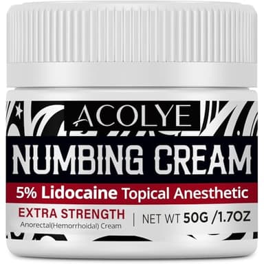 Acolye Numbing Cream Maximum Strength: 5X Numbing -1-3 Hour Long Lasting Extra Strength Numb - with 5% Lidocaine Menthol Arnica and Emu Oi