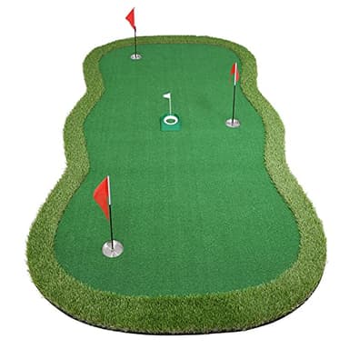 Chriiena Golf Putting Green, Practice Putting Green Mat, Large Professional Golfing Training Mat for Indoor Outdoor (Putting green-5X10ft)