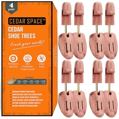 Cedar Space Wooden Shoe Stretcher Tree, 6.5-14 Sizes Cedar Wood Shoe Trees,2/4PC Shoe Stretcher for Men, Sneakers,Boots