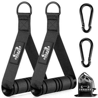 Heavy Duty Exercise Handles, Gym Cable Handles for Cable Machine Attachments, D Handle Cable Attachments, Handles for Resistance Bands, Workout Accessories, Fitness Equipment for Home Gym