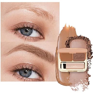 Oulac Waterproof Brown Eyebrow Powder Kit with Brow Brush 2 in1 Long Lasting Instant Eyebrow Pomade & Powder Natural Makeup for Sparse Brows 3.2 g/0.11 oz (Ginger）