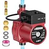 CrestWave Hot Water Recirculating Pump, Auto/Manual Recirculating Pump for Water Heater, 125W 115V Automatic Recirculating Pump, Dual Control Hot Water Pump for Domestic Hot Water Recirculating System