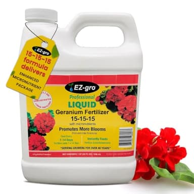 Geranium Fertilizer by EZ-GRO | 15-15-15 is a Plant Food for All Geranium Plants