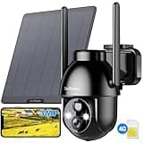 4G LTE Cellular Security Camera, Solar Security Cameras Wireless Outdoor, Solar Powered 3MP 2K No WiFi Security Camera, PIR Motion Detection, Color Night Vision, 2 Way Talk, Built in SIM Card