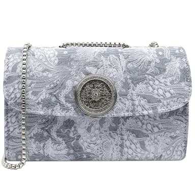 Gosect Shoulder Purses for Women Trendy Small Flap Leather Crossbody Bags Ladies Designer Clutch Purses with Chain Strap